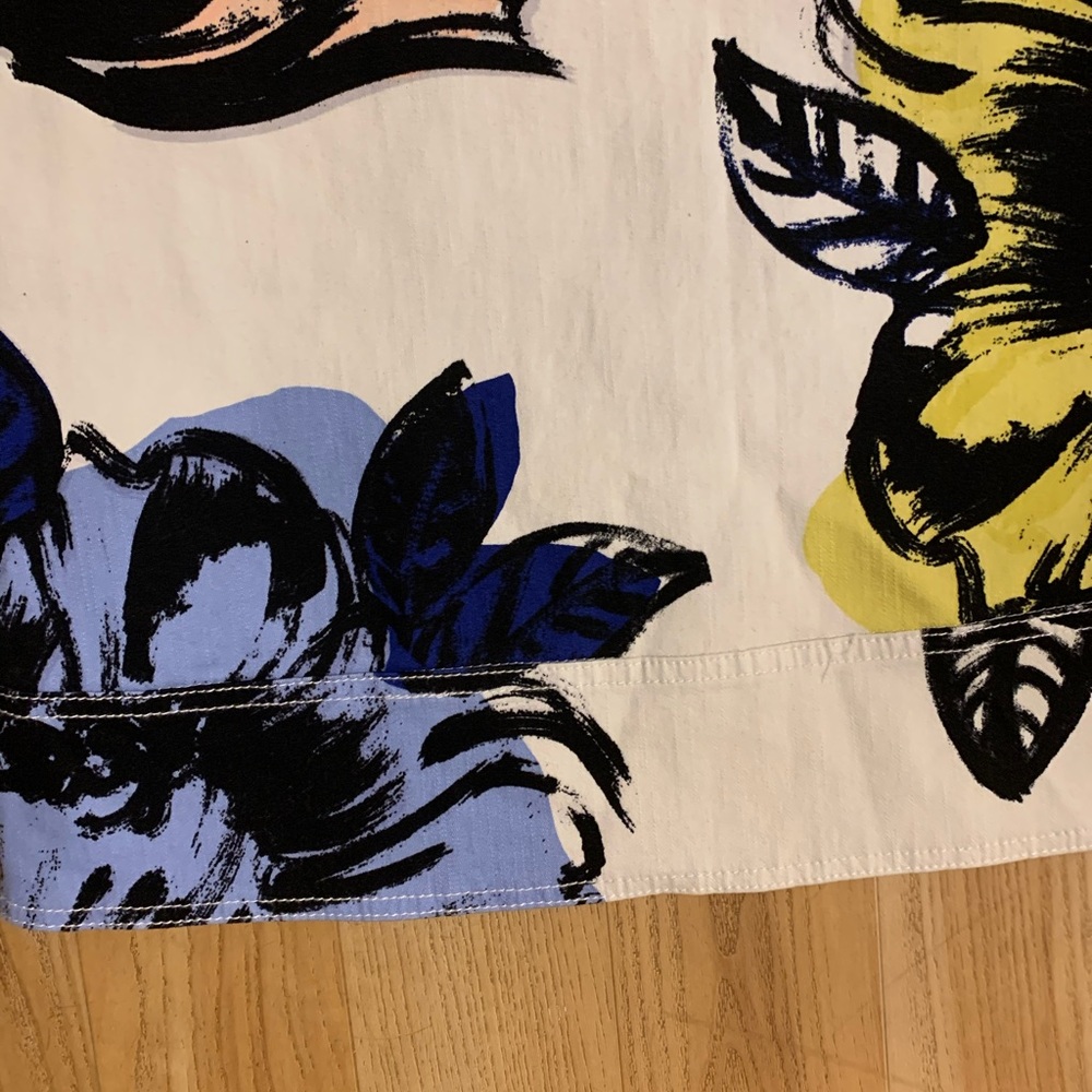 Anthropologie Maeve Denim Floral Skirt - Size 6 - Picture 4 of 5